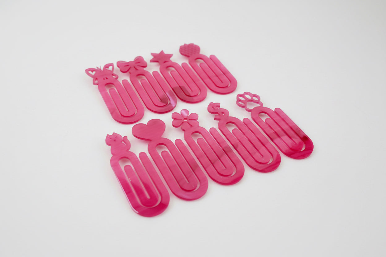 Cute Acrylic Icon Paperclips – Oversized Planner Clips | Bookmark | Cash Stuffing Binder Accessory