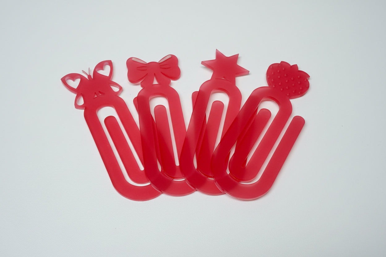 Cute Acrylic Icon Paperclips – Oversized Planner Clips | Bookmark | Cash Stuffing Binder Accessory